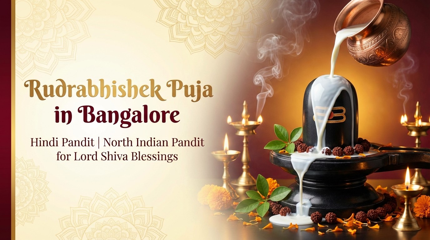 Hindi pandit in Bangalore performing Rudrabhishek Puja for Shiva blessings in Electronic City
